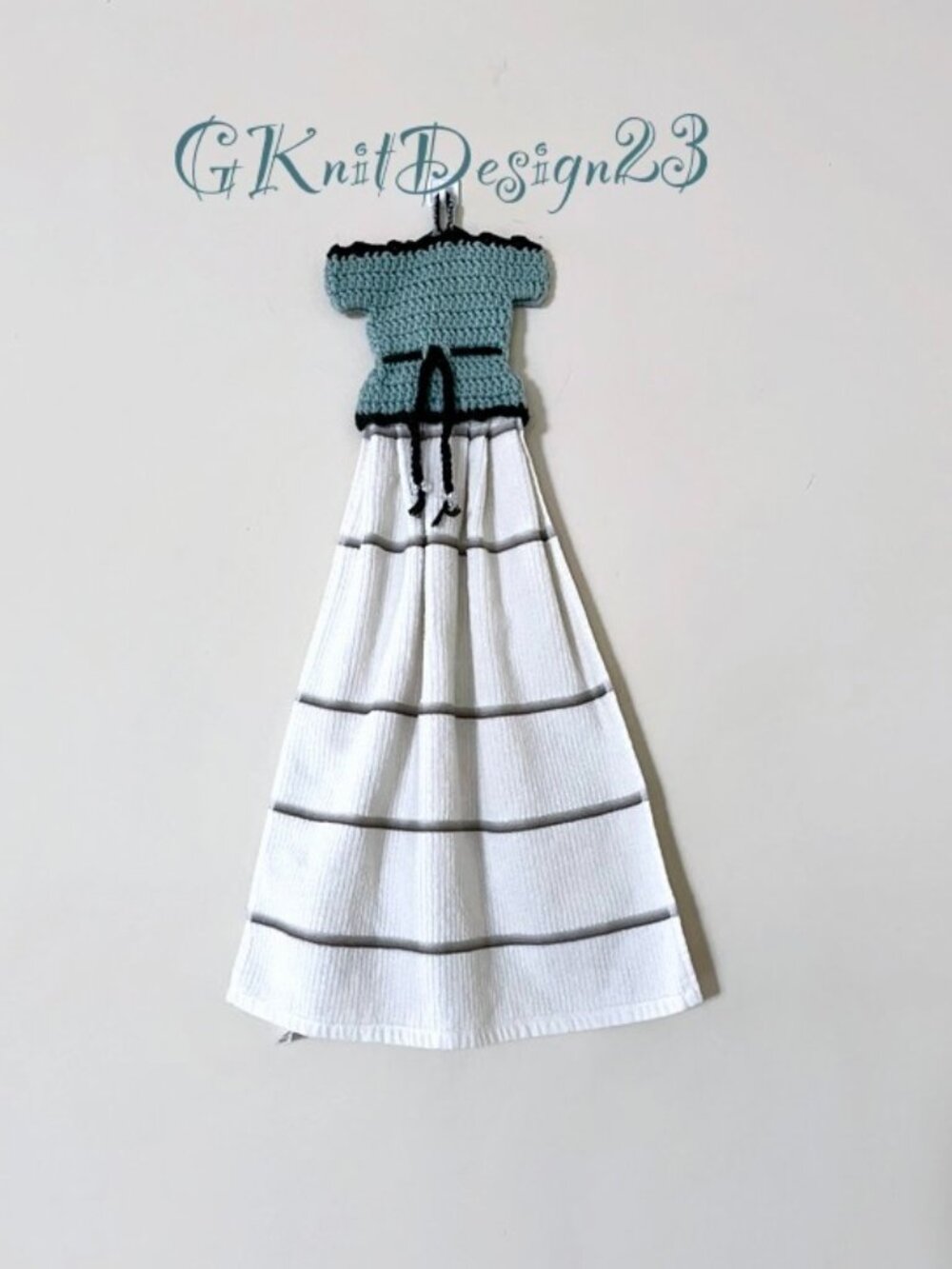 Handmade Dress Hand Towel, Crochet Farmhouse Decor, Handmade Tea Towel